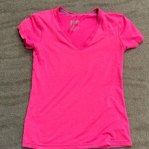 Women's Pink V-Neck Nike dri fit T-Shirt